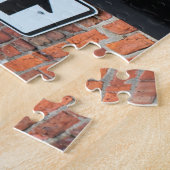 Red Brick Wall & One Way Sign ジグソーパズル (側面)