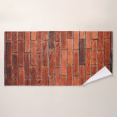 Red brick wall texture grunge backgroundbrick,wall バスタオル (バスタオル)