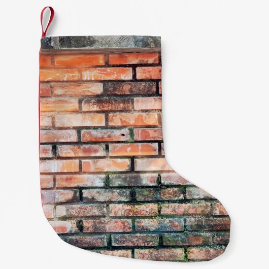 Red brick wall with stainsabstract,aged,architectu スモールクリスマスストッキング (正面)