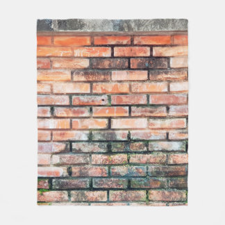 Red brick wall with stainsabstract,aged,architectu フリースブランケット