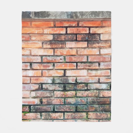Red brick wall with stainsabstract,aged,architectu フリースブランケット (正面)