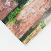 Red brick wall with stainsabstract,aged,architectu フリースブランケット (角)