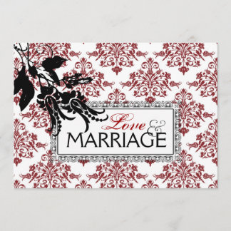 Red Brocade結婚式招待状カード 招待状