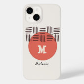 Red brown abstract aesthetic minimal Monogram Case-Mate iPhoneケース (裏面)