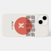 Red brown abstract aesthetic minimal Monogram Case-Mate iPhoneケース (裏面 (横))