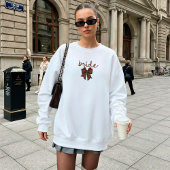 Red + Brown Checkered Bow BRIDE スウェットシャツ