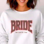 Red + Brown Faux Glitter Varsity BRIDE スウェットシャツ