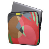 Red & Brown Modern Art Laptop Sleeve ラップトップスリーブ (正面左)