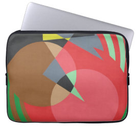 Red & Brown Modern Art Laptop Sleeve ラップトップスリーブ
