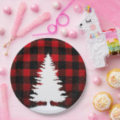 Red Buffalo Merry Christmas Paper Plates ペーパープレート (パーティー)