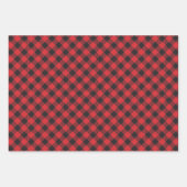 Red Buffalo Plaid Checkered ラッピングペーパーシート (正面2)