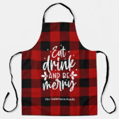 Red Buffalo Plaid“Eat, Drink & Be Merry" エプロン (正面)