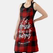 Red Buffalo Plaid“Eat, Drink & Be Merry" エプロン (インサイチュ)