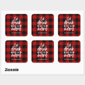 Red Buffalo Plaid “Eat, Drink & Be Merry スクエアシール (シート)