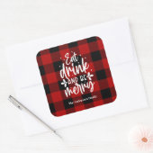 Red Buffalo Plaid “Eat, Drink & Be Merry スクエアシール (封筒)