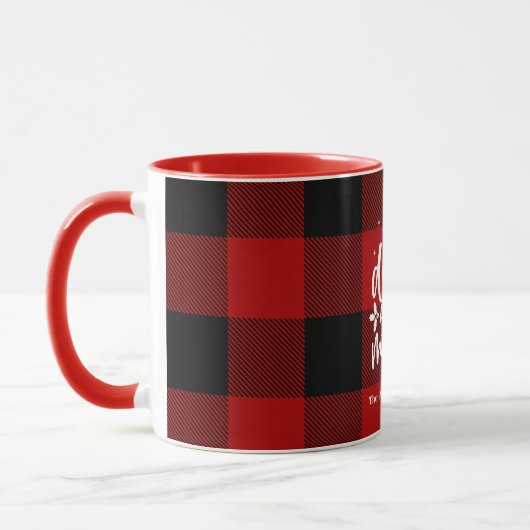 Red Buffalo Plaid “Eat, Drink & Be Merry" マグカップ (左)