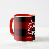 Red Buffalo Plaid “Eat, Drink & Be Merry" マグカップ (正面左)