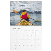 Red Buffalo Plaid Modern Script Name Photo カレンダー (1月 2027)