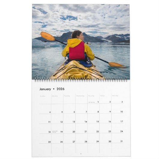 Red Buffalo Plaid Modern Script Name Photo カレンダー (1月 2026)