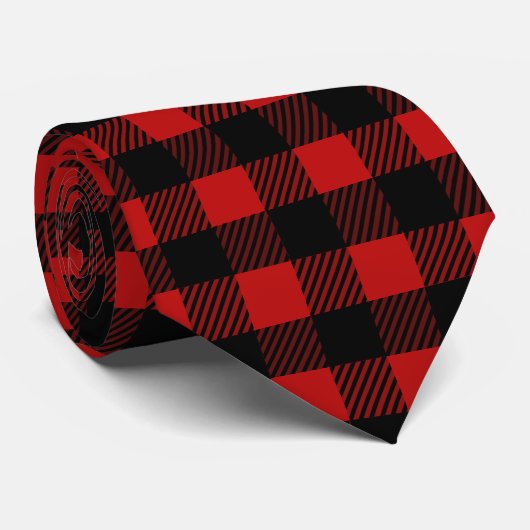 Red Buffalo Plaid Pattern Winter Theme ネクタイ (ロール)