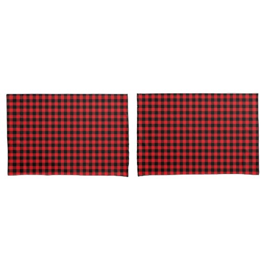 Red Buffalo Plaid Pillowcase Pair 枕カバー (フロントセット)