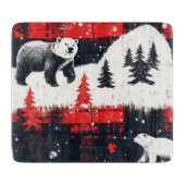 Red Buffalo Plaids Polar Bear カッティングボード (正面)