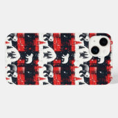 Red Buffalo Plaids Polar Bear iPhoneケース (裏面横)