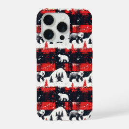 Red Buffalo Plaids Polar Bear iPhone 15 Proケース