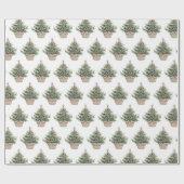 Red Bulbs Christmas Trees ラッピングペーパー (フラット)