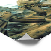 Red Bull In The Winter Line By Donna Neary ポスター (角)