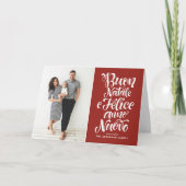 Red Buon Natale書道クリスマスフォト シーズンカード (正面)