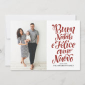 Red Buon Natale e Felice Anno Nuovoスクリプト写真 シーズンカード (正面)