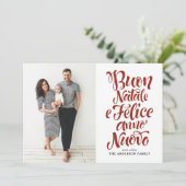 Red Buon Natale e Felice Anno Nuovoスクリプト写真 シーズンカード (スタンド正面)