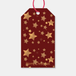 Red BurgundyとVintage Christmasエレガントの間 ギフトタグ