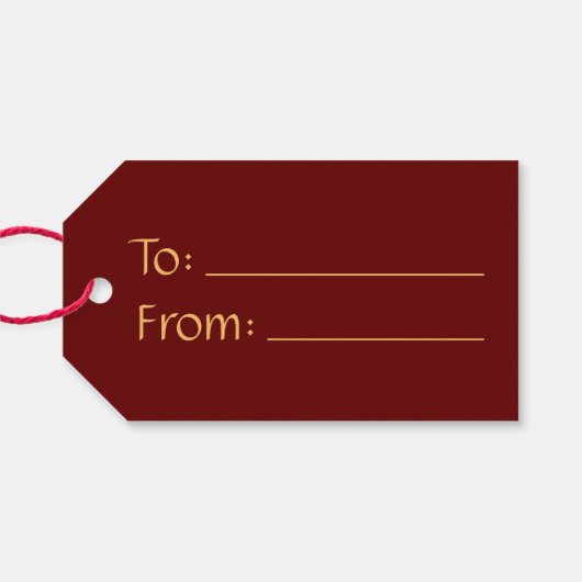 Red BurgundyとVintage Christmasエレガントの間 ギフトタグ (裏面横)