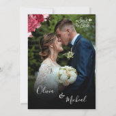 Red Burgundyモダンは日付4の写真コラージュを保存 招待状 (裏面)