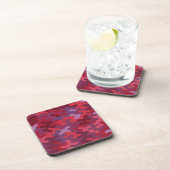 Red Burgundy Camo Plastic Coaster Set コースター (右側)