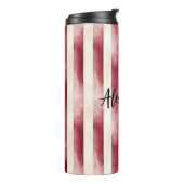 Red Burgundy Cream Stripes Christmas タンブラー (回転左)