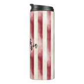 Red Burgundy Cream Stripes Christmas タンブラー (回転右)