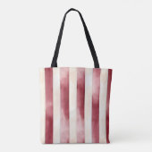 Red Burgundy Cream Stripes Christmas トートバッグ (裏面)