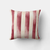 Red Burgundy Cream Stripes Floral Love クッション (裏面)