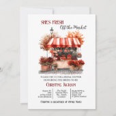 Red Burgundy 'Off the Market' Bridal Shower 招待状 (正面)