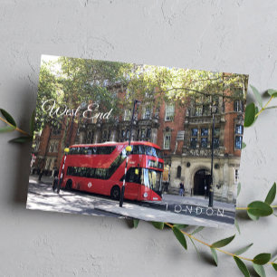 Red Bus in LONDON West End Kensington写真 ポストカード