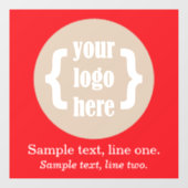 Red Business Logo Sign Display （タグライン付き） ウィンドウサイン (シート)