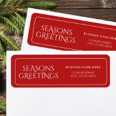 Red Business Seasons Greetings Return Address ラベル