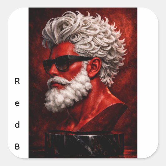 Red Bust Modern Sculpture スクエアシール (正面)