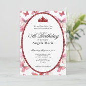 Red Butterflies Glam 18th Birthday Debut 招待状 (スタンド正面)