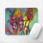 RED BUTTERFLIES ON YELLOW THISTLES,BLUE SKY Floral マウスパッド (マウス)