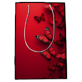 Red Butterfly Valentine’s Gift Bag ミディアムペーパーバッグ (正面)