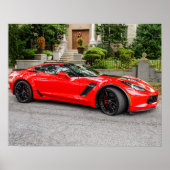 Red C7 Chevrolet Corvette ポスター (正面)